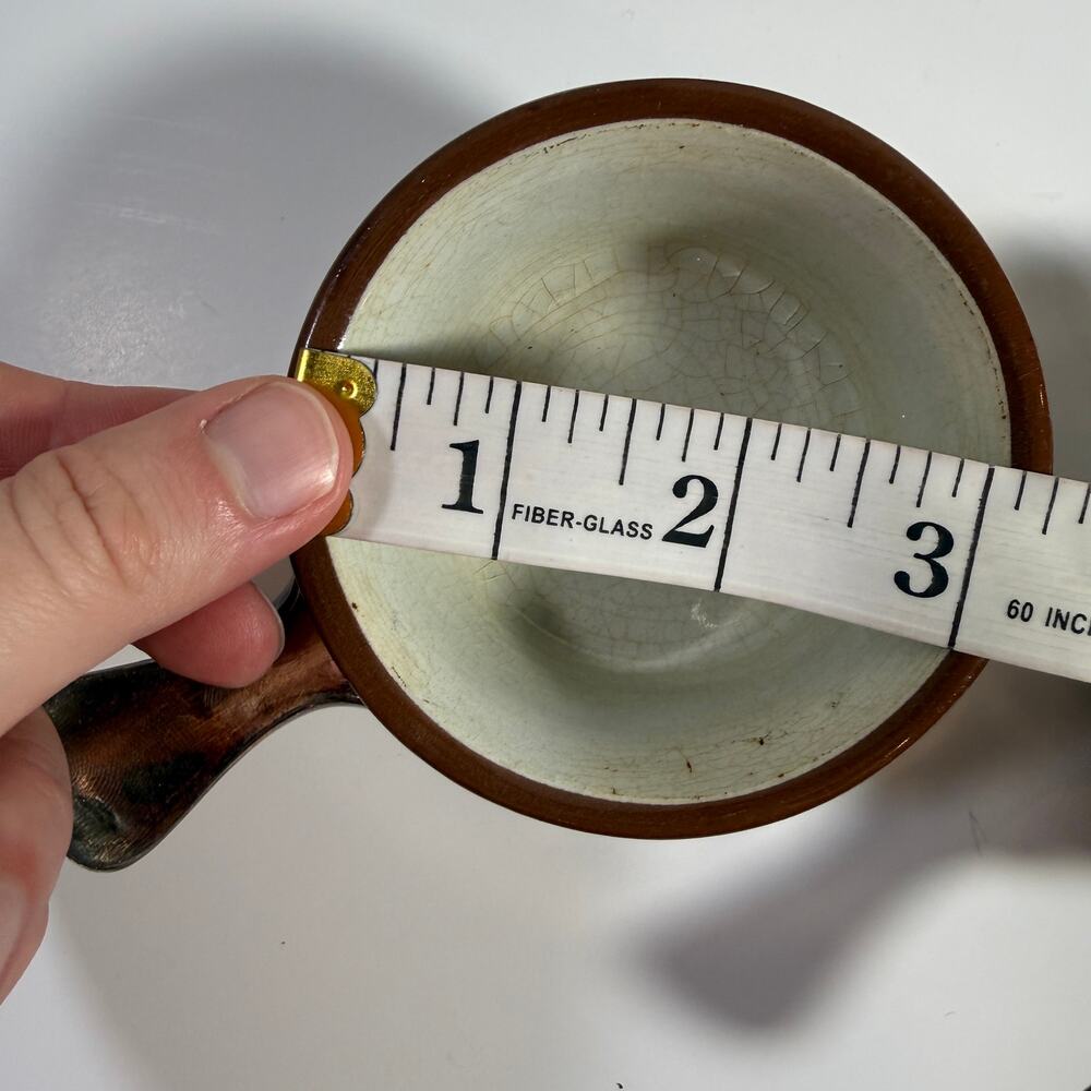 Weller Stoneware Vintage Ceramic Ramekins with Stainless Steel Holders Set of 2 - Picture 8 of 8